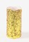 Melrose 8" Gold Glittered Battery Operated Flameless LED Wax Christmas Pillar Candle